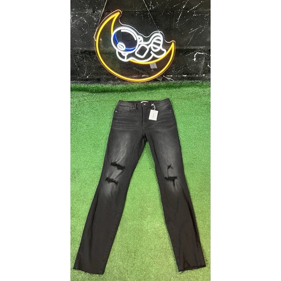 Good American Denim - NWT Good American Jeans Womens 8 Black Skinny Good Legs Stretch Distressed Denim